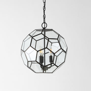 Bee 13.5" Modern Bohemian Iron/Glass LED Pendant - JONATHAN Y